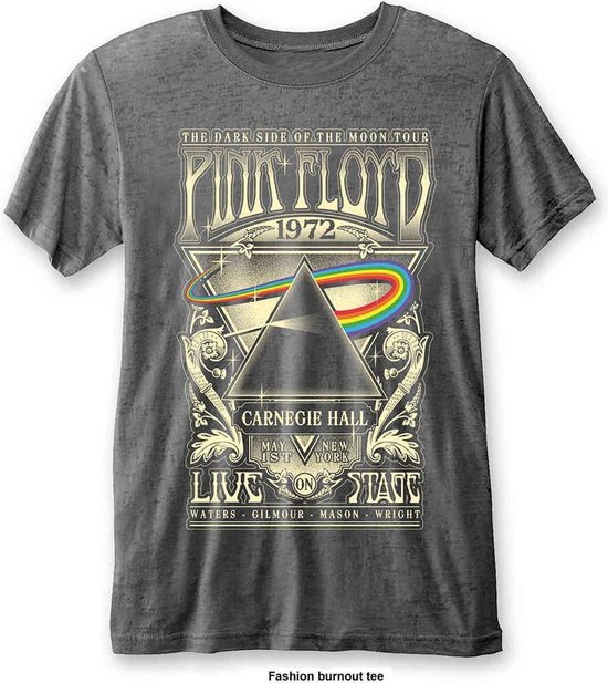 Rockoff Maglietta Fitted Pink Floyd Carnegie Hall – 100% Cotone – Nero – Taglia L Donna