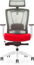 Kangaro bureaustoel - multi verstelbaar - netstof - grijs/rood - K-850130