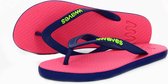 Waves teen slippers dames roze- donkerblauw maat 37 vegan duurzaam fair rubber flip flops
