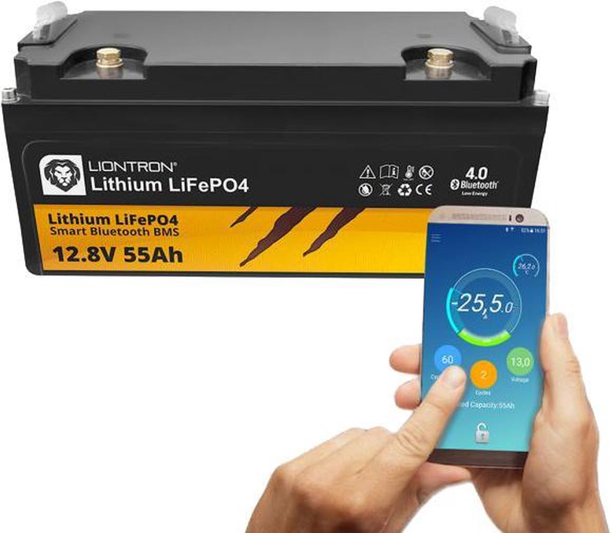 de sneeuw Mogelijk NieuwZeeland Liontron - LiFePO4 - Lithium accu | 100Ah | met Bluetooth | bol.com