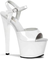 Pleaser Sandaal met enkelband, Paaldans schoenen -36 Shoes- SKY-309 Paaldans schoenen Wit