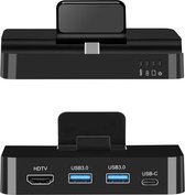 USB 3.1 Type-C vers 4K-HDMI + HUB USB3.0 + Lecteur de carte SD / TF + Station d'accueil de chargement Type-C / F