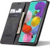 Samsung A51 Hoesje - Samsung Galaxy A51 Book Case Leer Slimline Zwart