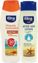 Elina Zonnebrandcrème / Zonnemelk SPF Factor 30 - 250 ml en Elina After Sun Lotion - 200 ml - Set