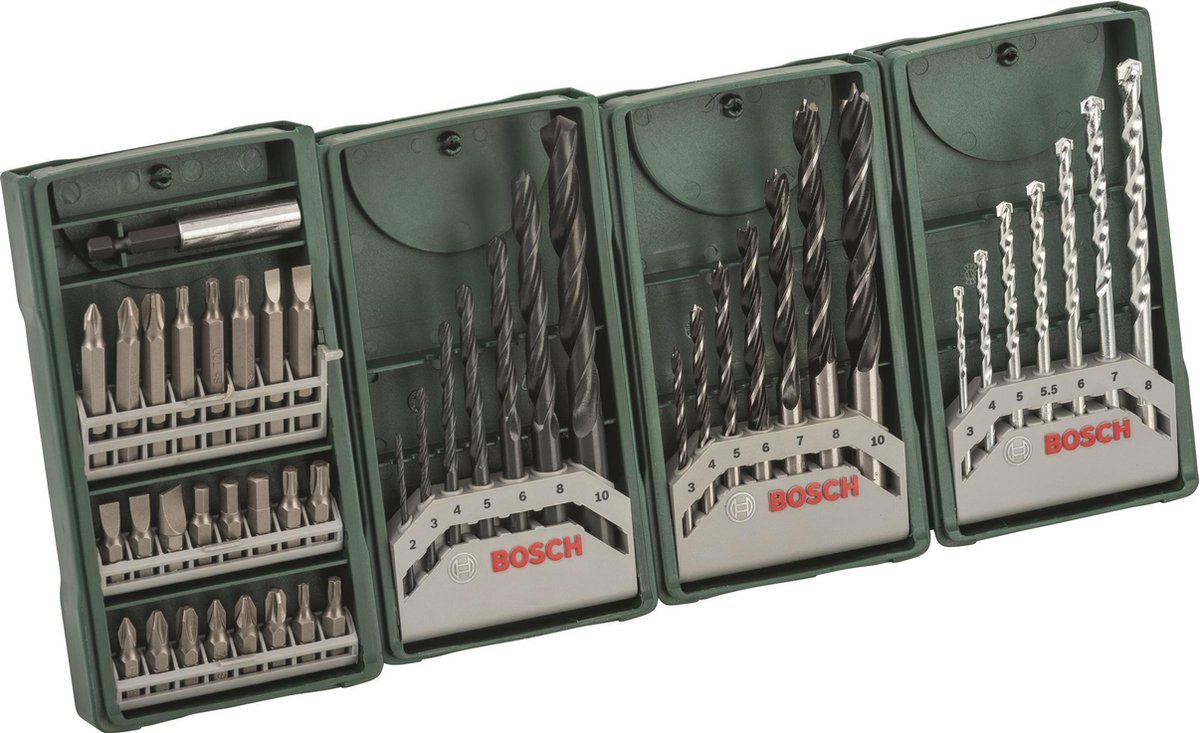 Bosch X-Line Boorset - 46-delig - Voor hout, metaal en steen | bol.com