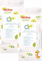 Nûby - Lingettes nettoyantes humides pour sucettes et dents - 2x48 lingettes