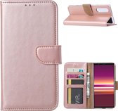 Bookcase Geschikt voor: Sony Xperia 5 - Rose Goud - portemonee hoesje