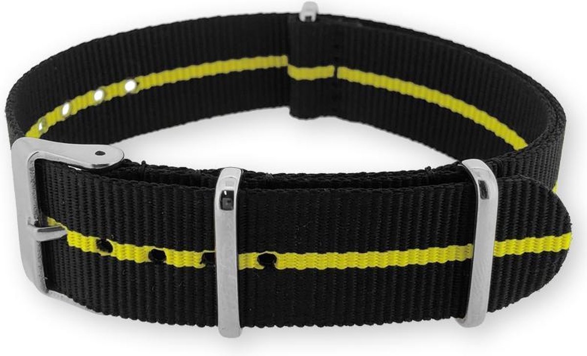 NATO Horlogeband G10 Military Nylon Strap Skunk Geel 22mm