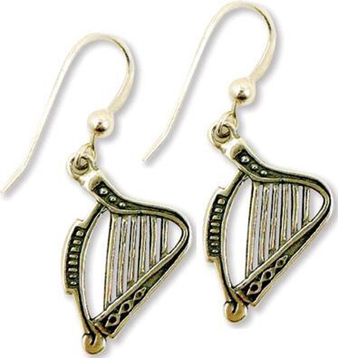 Zilveren oorbellen Harp