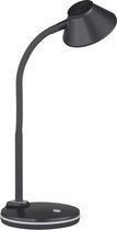 LED Bureaulamp - Trion Berony - 3W - Warm Wit 3000K - Rond - Flexibele Arm - Mat Zwart - Kunststof