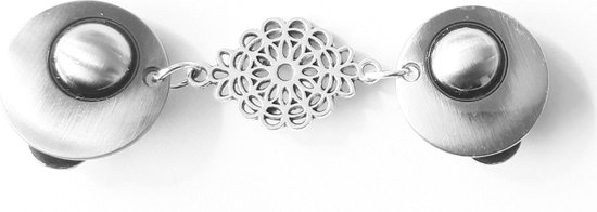 Fashionclip® - Vestsluiting - Zilveren bloem klein  - Sierspeld