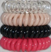 Invisibobble Power 1x True Black,1x Crystal Clear,1X To Be Or Nude To Be, 1x Pinking Of You