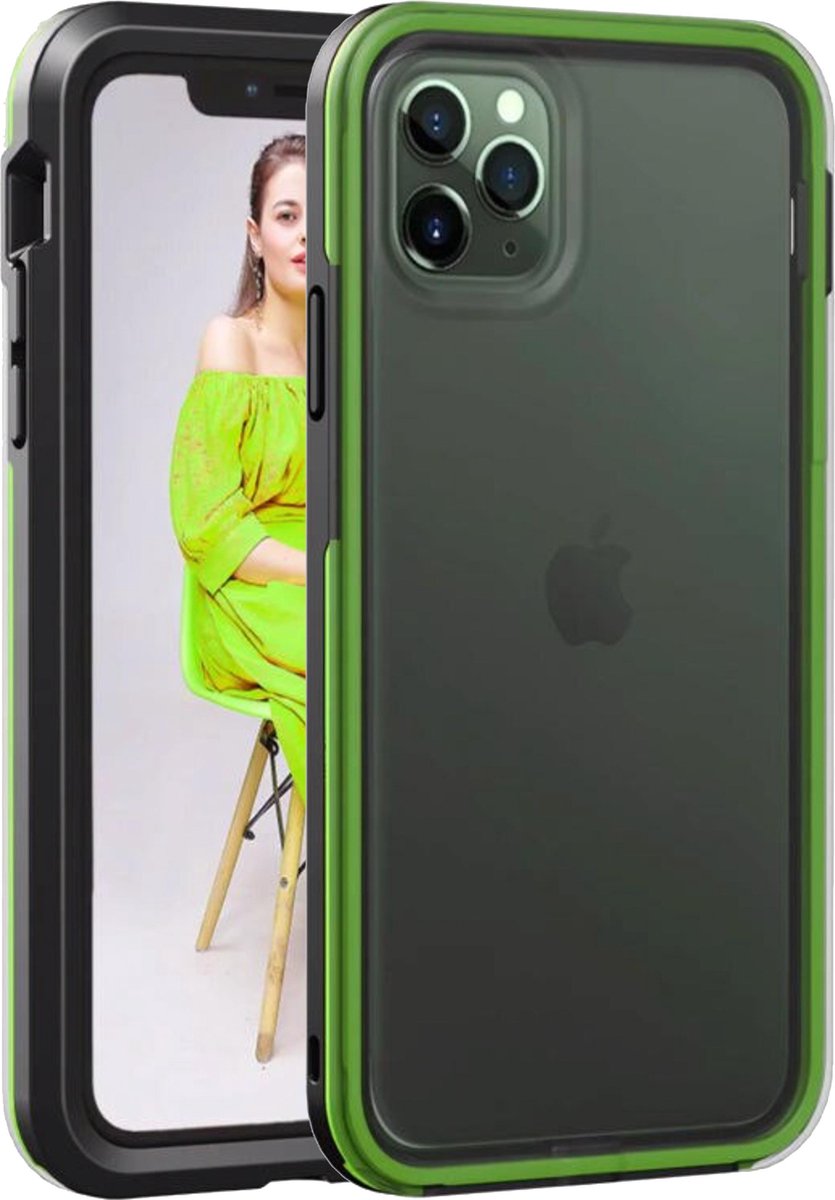 Geschikt voor Apple iPhone 11 Armor Back cover - Groen - Shockproof - Hybrid PC Hard