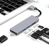 LOUZIR  5 in 1 Aluminium USB-C Hub Adapter - 1x HDMI / 2x USB 3.0 / 1x SD TF Cardreader - Macbook Pro / Surface Book / Dell XPS / Asus Zenbook / MSI / Lenovo Yoga / HP Spectre / Samsung S9 / Plus / S8
