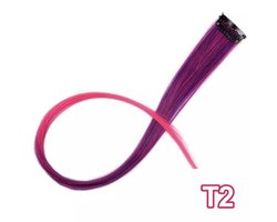 Haar extension - Clip in hair extension - 1 stuk -Paars/Roze
