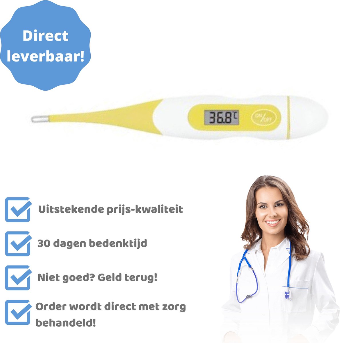 Digitale Thermometer Flexibele Soft Tip - Lichaam - Koortsthermometer Baby  -... | bol.com
