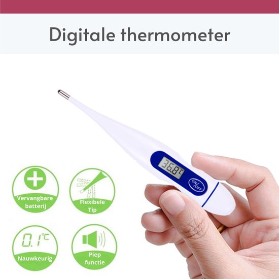 knijpen Portaal diamant Digitale Thermometer Flexibele Soft Tip - Lichaam - Koortsthermometer Baby  -... | bol.com