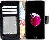 IPhone SE 2020 hoesje - Bookcase - Portemonnee Hoes Echt leer Wallet case Zwart