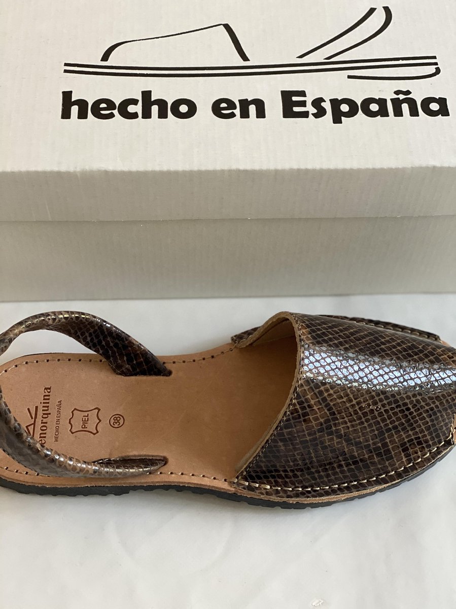 Menorquina-spaanse sandalen-avarca-slangenprint-dames-maat 39-gratis shopper