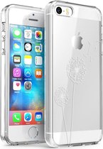 iMoshion Hoesje Siliconen Geschikt voor iPhone 5 / 5s / SE (2016) - iMoshion Design hoesje - Wit / Transparant / Dandelion