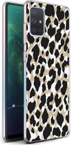 iMoshion Hoesje Geschikt voor Samsung Galaxy A71 Hoesje Siliconen - iMoshion Design hoesje - Goud / Zwart / Golden Leopard
