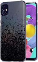 iMoshion Hoesje Siliconen Geschikt voor Samsung Galaxy A51 - iMoshion Design hoesje - Zwart / Transparant / Splatter Black