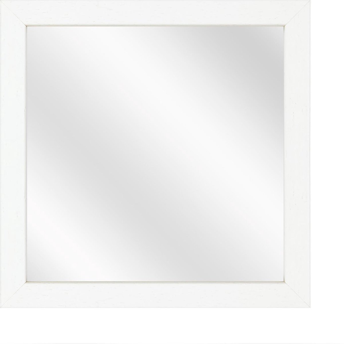 Spiegel met Vlakke Houten Lijst - Wit - 20x20 cm