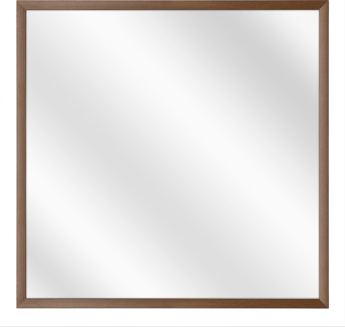 Spiegel met Luxe Aluminium Lijst - Walnoot - 40x40 cm