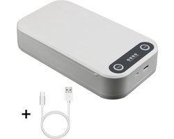 UV-C Sterilizer en Desinfectie box voor Smartphone, Sleutels, Horloges, Mondkapje, Brillen | Ontsmettingsapparaat Doodt meer dan 95% van de Bacteriën/Virussen | Oplaadfunctie in apparaat en USB | Ontsmetting Reiniger | UV lamp | UV sterilisator