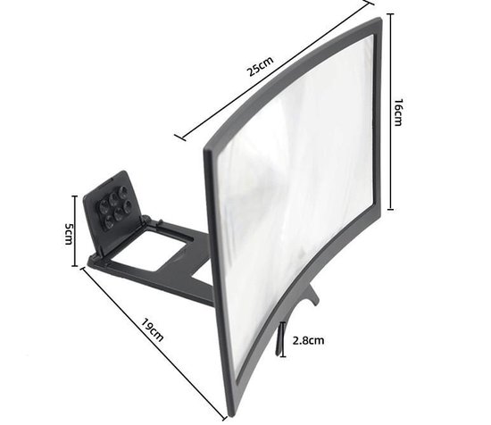 Vergrootglas voor Smartphone – *Nieuw Curved Scherm* Beeldscherm Vergroter HD – geschikt voor elke Gsm - Maxury