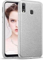 Samsung Galaxy A20E Hoesje Glitters Siliconen TPU Case Zilver - BlingBling Cover