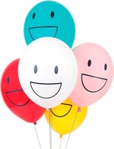 Ballonnen Happy Faces 5 stuks latex