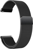 DrPhone Universele Magnetische Milanese Armband - 18mm -  RVS Horlogeband - Zwart