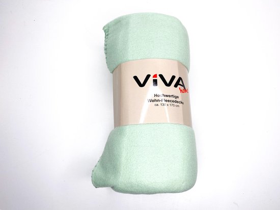 VIVA Living Fleece deken - 130 x 170cm - mintgroen | bol.com
