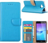 Bookcase Geschikt voor: Huawei Y6 2017 - Turquoise - portemonnee hoesje