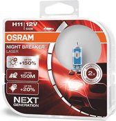 Lampes halogènes laser Osram Night Breaker - H11 - 12V / 55W - lot de 2 pièces