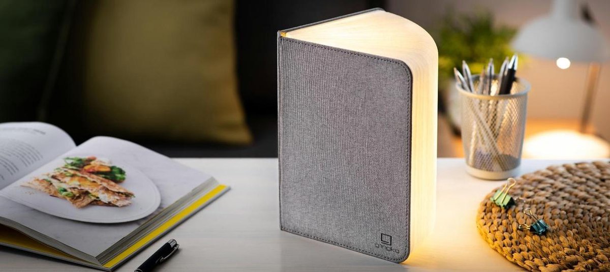 Gingko Smart Book Light - large - grijze stof
