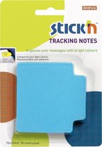 Stick'n Bladwijzer - Bookmark - sticky notes, 70x70mm, 50 neon blauw index tabs