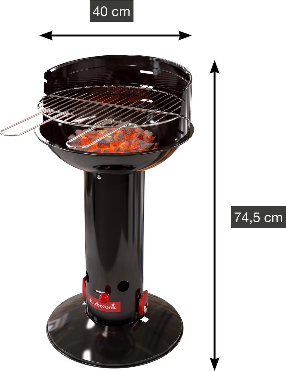 Barbecook Loewy 40 Houtskool Barbecue - Grilloppervlak Ø 40 cm - Met Quickstart Systeem - Zwart – foto 3