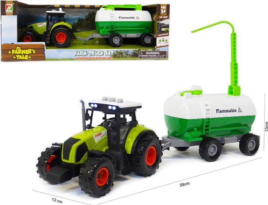 Landbouw tractor voertuig met giertank - met geluid en lichtjes - speelgoed  traktor 38CM | bol.com