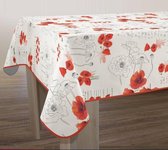 Nappe anti-tache Poppies rouge ronde 160 cm - Accessoires de table décoratifs - Décoration de salon - Bonne et Plus®