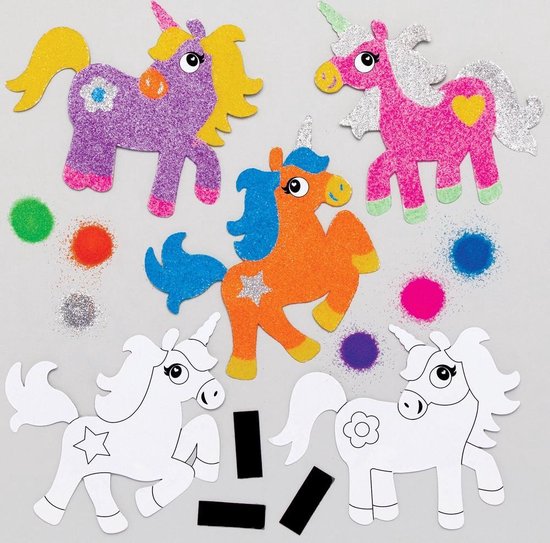Baker Ross AW569 Zandkunst Knutselsetdraak Met Magneten 6 Stuks Voor Kinderen Om Te Knutselen Baker Ross AW569 Zandkunst Knutselsetdraak Met Magneten 6 Stuks Voor Kinderen Om Te Knutselen