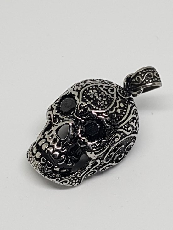 affix gallon Zwart RH-Jewelry. Stalen hanger heren. Mexicaanse skull | bol.com