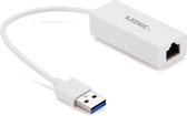 USB 3.0 Naar Ethernet Lan Netwerk Adapter | USB-A To Internet RJ45 Poort | 10/100/1000 Mbps | Surface | Lenovo | Acer | Samsung | Dell | HP | ASUS | Wit| A-KONIC©