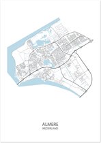 Poster Almere | Plattegrond  | 29,7 x 42,0 cm (A3)