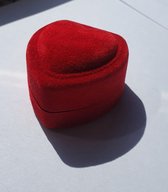 Bruiloft, aanzoek, cadeau, romantiek, sieradendoos, Ringdoosje hartje, huwelijk, liefde - rood