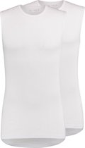 RJ Bodywear Everyday - Assen - 2-pack - mouwloos T-shirt O-hals - wit rib -  Maat L