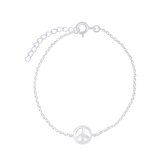 Joy|S - Zilveren peace armband 15 cm + 3