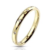 Ring Dames - Ringen Dames - Ringen Vrouwen - Goudkleurig - Gouden Kleur - Ring - Klassieke Steentjes - Classico