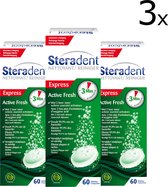 Steradent Kunstgebit Reiniger - Active Fresh - 60 stuks x3
